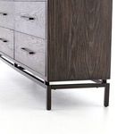 Partial drawer open view showing metal drawer slides and interior space