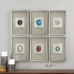 Uttermost Agate Stone Silver Wall Art S/6 image 1
