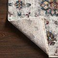 Backside corner flipped to show flat woven texture and fringe of the Samra Ivory Multi Rug