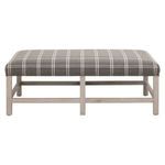 Rectangular Blakely Walden Smoke coffee table with solid birch wood frame and smoke finish plaid upholstered top