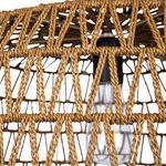Close-up of textured braided paper rope material forming geometric pattern