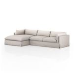 Habitat 2 Piece 133'' Sectional with neutral slipcover, left arm-facing chaise, shelter arms, and pillow-inspired cushions