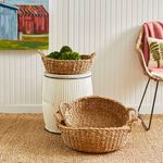 Product Image 3 for Seagrass Shallow Baskets With Handles, Set Of 3 from Napa Home And Garden