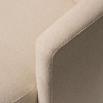 Close-up detail of rounded armrest and fabric texture on Farrah Chaise Lounge
