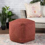 Product Image 1 for Bridgehampton Indoor/ Outdoor Solid Red Cube Pouf from Jaipur 