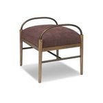 Alternate angle showing side and back crossbar details in metal frame with wooden legs