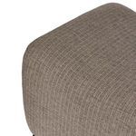 Close-up angled view showing rounded corner and detailed upholstery stitching of Kylo Ottoman