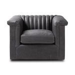 Direct front view highlighting thick single seat cushion and vertical tufted channels