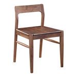 Three-quarter angled view emphasizing chair's clean lines and wood grain on seat and back