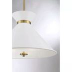 Product Image 2 for Lamar White With Brass Accents 3 Light Pendant from Savoy House 