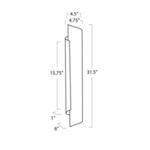 Diagram illustrating dimensions of the Flute Sconce, measuring 31.5 inches tall and 6 inches wide