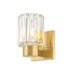 Danae Bath And Vanity petite bath sconce with scalloped fluted glass shade and aged brass metal base