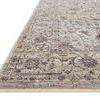 Low side angle showing thickness and soft woven edges of the Sorrento Mist Charcoal rug