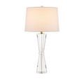 Larger white drum lamp shade on Duveen Table Lamp showcasing soft illumination