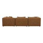 Rear view of Lowtide Stool Stone Tweed sectional showing smooth textured fabric without cushions
