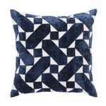 Danceteria Blue/ Ivory Geometric   Throw Pillow 22 inch by Nikki Chu image 1