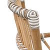 Close-up of top of Tulum chair back with tightly wrapped white bindings on bamboo vertical slats