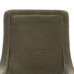 Top view close-up of Blaire Dining Chair back's upholstery with subtle velvet sheen