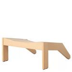 Ashland Natural N-dura Adirondack Ottoman with angled slats and natural wood finish