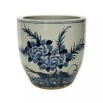 Product Image 1 for Blue & White Porcelain Planter Peony With Bird Motif from Legend of Asia