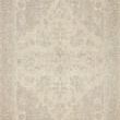 Priya Ivory / Grey Rug flat lay with soft floral and medallion motif in muted ivory and grey shades