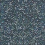 Salix Leaves Wallpaper with lance-shaped leaves in blue and green tones on a dark background
