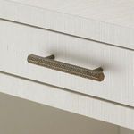Florence 2-Drawer End Table drawer pull close-up with metallic hammered texture