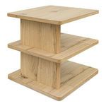 Alternate diagonal view of Casey side table highlighting full vertical panels and natural oak grain