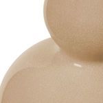 Close-up of beige ceramic base showing fine crackle glaze texture on Devon Lamp