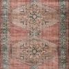Heidi Spice Aqua Rug with vintage style medallion patterns in warm spice and aqua color palette