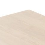 Close-up of joint corners with dovetail wood joinery finished in light poplar