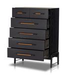 Product Image 5 for Rosedale 6-Drawer Tall Oak Dresser - Ebony Oak Veneer from Four Hands