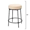 Asteria Iron Stool front view with height and width dimensions 28 by 19 inches