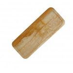 Top-down diagonal view highlighting rich veining and tonal variations in travertine marble tray