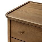 Half-open drawer side view highlighting smooth movement and wood craftsmanship