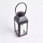 Antoinne Outdoor Lantern angled view showing top rounded handle and faceted roof