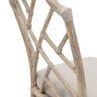 Close-up of top back corner highlighting detailed rope wrapping and wood grain texture