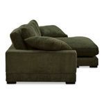 Side profile highlighting the deep seat cushions and vertical ribbed fabric texture on the sectional