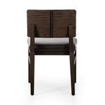 Rear view of Carlo Dining Chair showing split back design with exposed dark oak wood