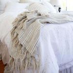 Product Image 2 for Newport Linen King Blanket - Natural / Midnight from Pom Pom at Home