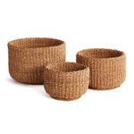Product Image 1 for Seagrass Cylindrical Baskets, Set Of 3 from Napa Home And Garden