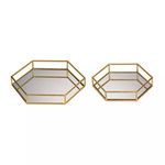 Product Image 1 for Set Of 2 Mirrored Hexagonal Trays from Elk Home