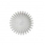 Top view showing symmetrical fluted edges and natural marble veining inside the white bowl