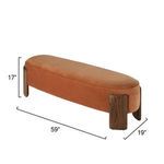 Product Image 3 for Eclair Terracotta Velvet and Brown Sugar Oak Bench from Jamie Young