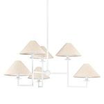 Product Image 1 for Gladwyne 6-Light Texture White Aged Brass Chandelier from Mitzi