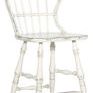 Ciao Bella Spindle Back Counter Stool in Vintage Chalky White with distressed spindle back and turned legs