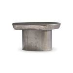 Clawson Cocktail Table in cast aluminum with organic free-flowing top and shaped pedestal in graphite finish