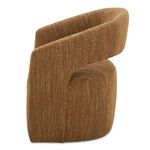 Side view of Barrow chair highlighting the wrap-around backrest and fully upholstered base