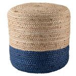 Product Image 1 for Oliana Ombre Blue/ Beige Cylinder Pouf from Jaipur 