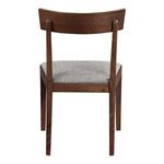 Leone Dining Chair rear view focusing on walnut wood open back design and supportive frame